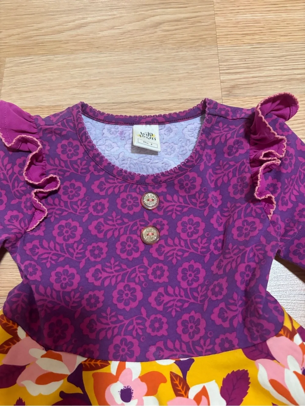 “Wildflower” dress with matching ruffles size 4